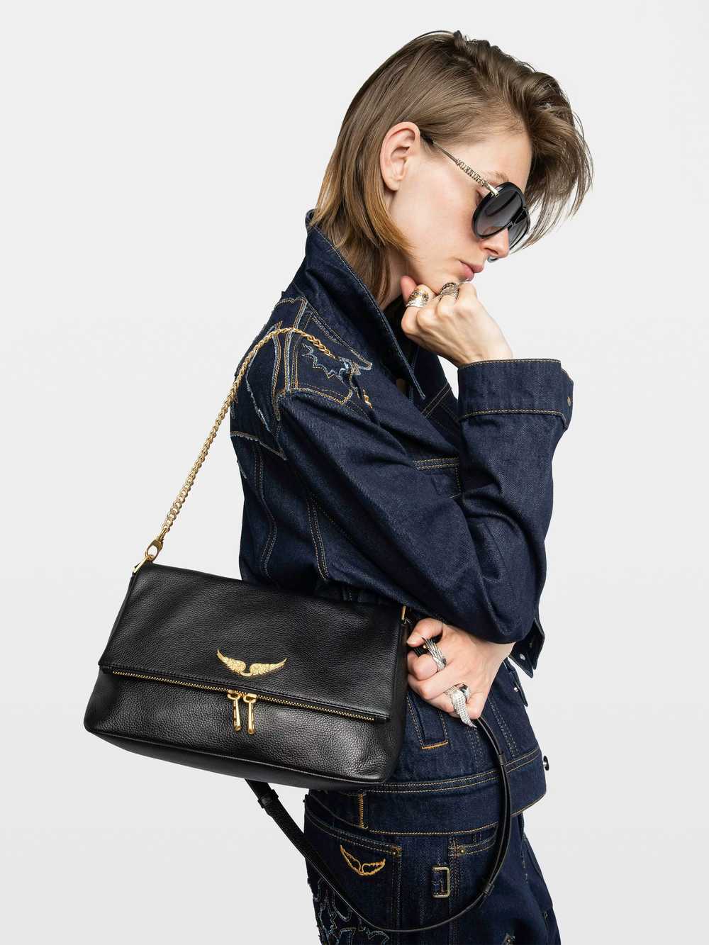 Zadig & Voltaire Rocky II Bag, Black gold.