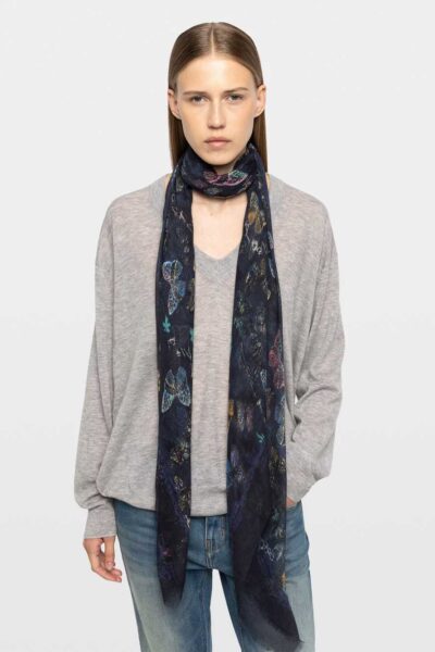 Zadig & Voltaire Kerry Butterfly Scarf, Silent.