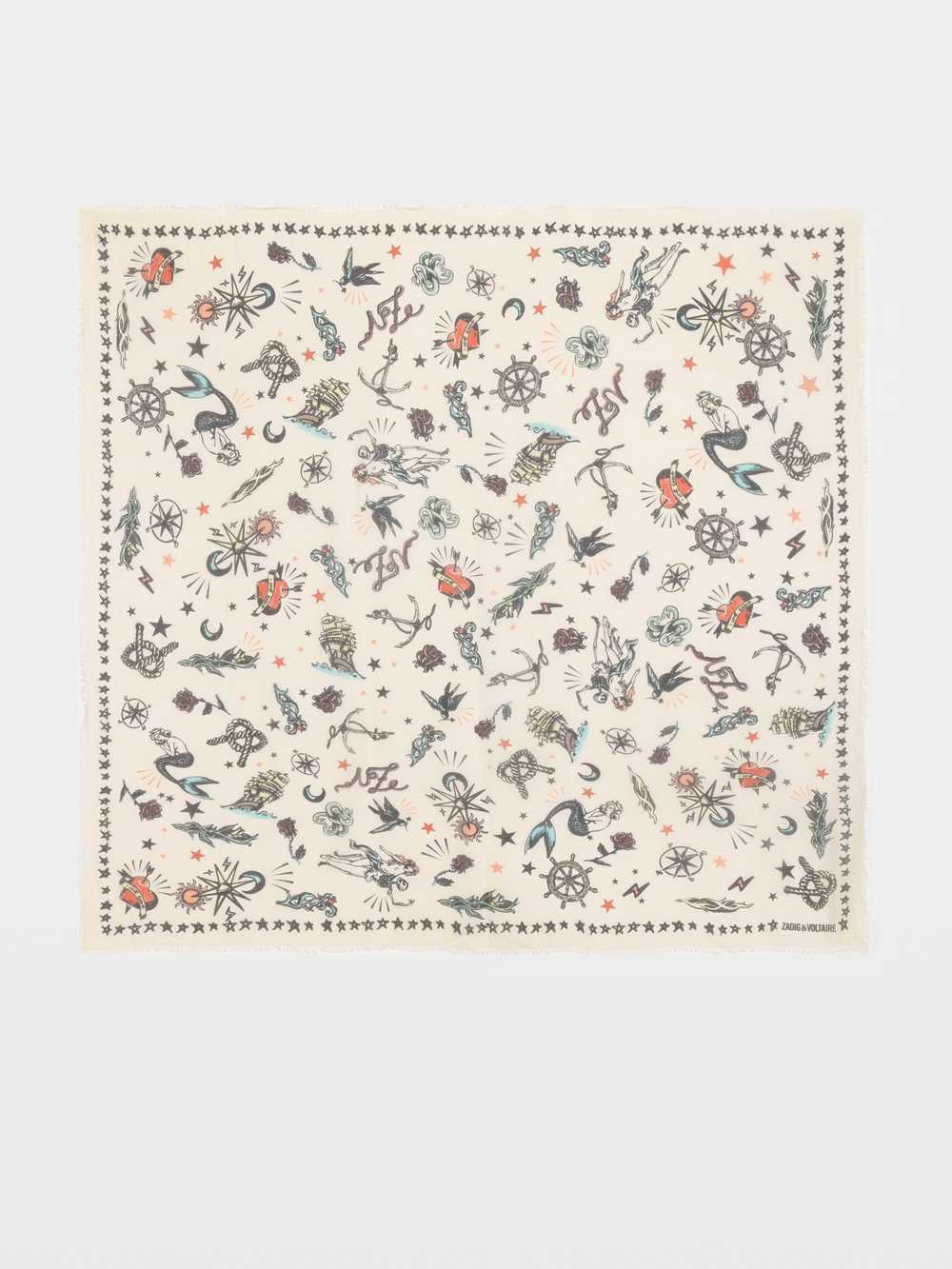 Zadig & Voltaire Kerry Tattoo Scarf, Flash.