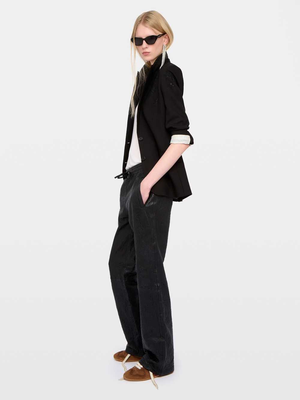RWPA01106_BLACK_ADDI_1_6965bb3b17be0.jpg Zadig & Voltaire Pocha Crinkled Leather Trousers, Black.