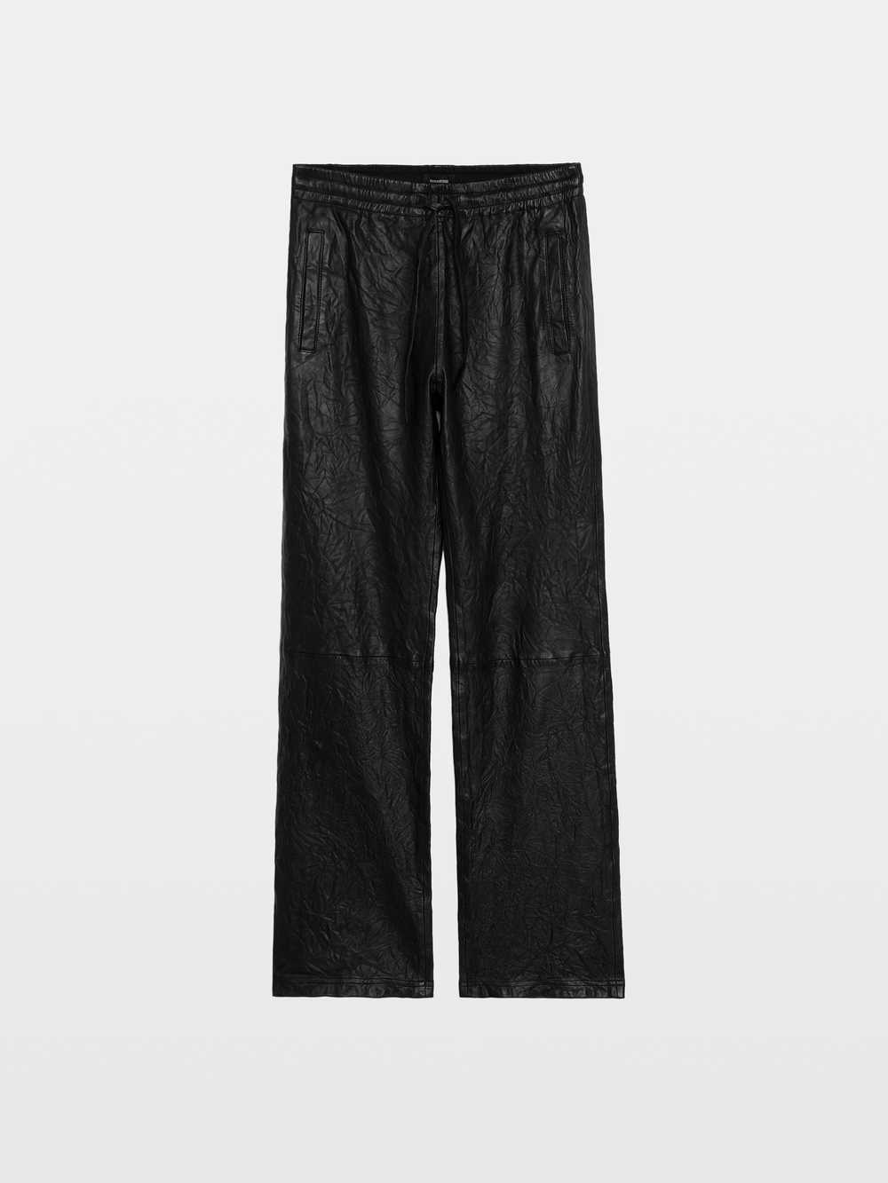 RWPA01106_BLACK_PACKSHOT_6965bc65bd7c0.jpg Zadig & Voltaire Pocha Crinkled Leather Trousers, Black.