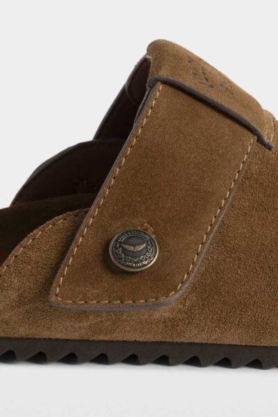 Zadig & Voltaire Santa Fe Suede Clogs, Cognac.
