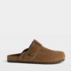 Zadig & Voltaire Santa Fe Suede Clogs, Cognac.