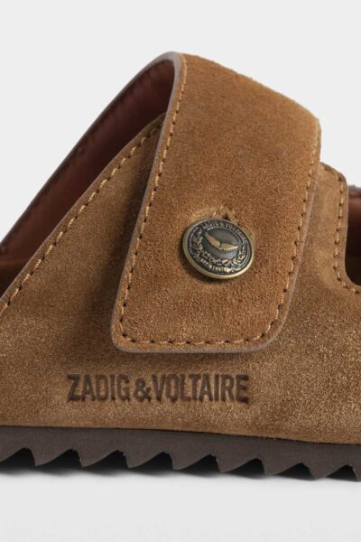 Zadig & Voltaire Santa Fe Suede Sandals, Cognac.