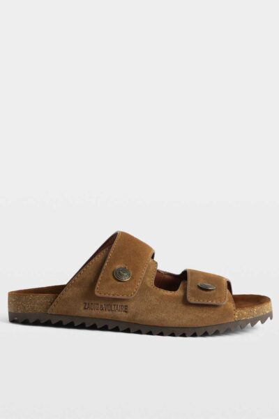 Zadig & Voltaire Santa Fe Suede Sandals, Cognac.