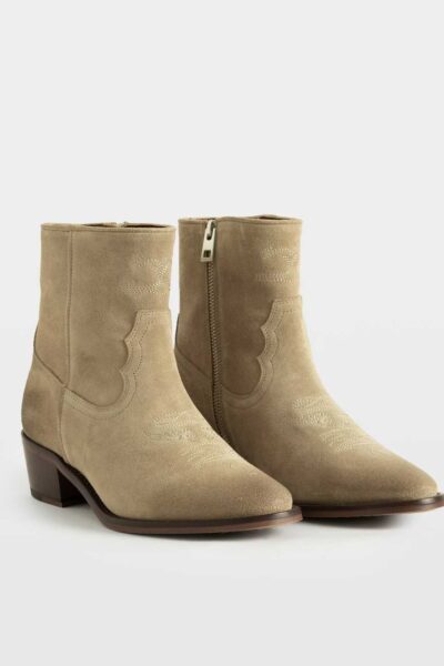 Zadig & Voltaire Tex Low Suede Ankle Boots, Sahara.