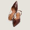 3800152-22 (3) Jonak Damour Slingback Pumps, Shiny Brown Leather