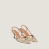 3800153-34 (4) Jonak Damour Slingback Pumps, Platinum Metallic Textile