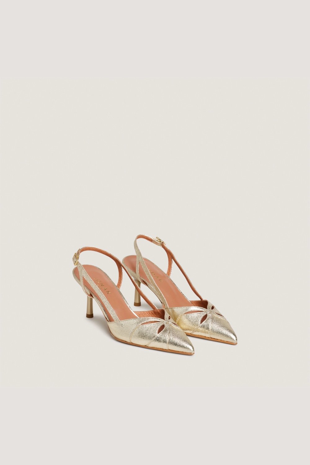 3800153-34 (4) Jonak Damour Slingback Pumps, Platinum Metallic Textile