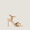 Jonak Diwi Heeled Sandals, Gold Crackled Leather