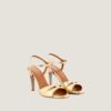 4000879-32 (4) Jonak Diwi Heeled Sandals, Gold Crackled Leather