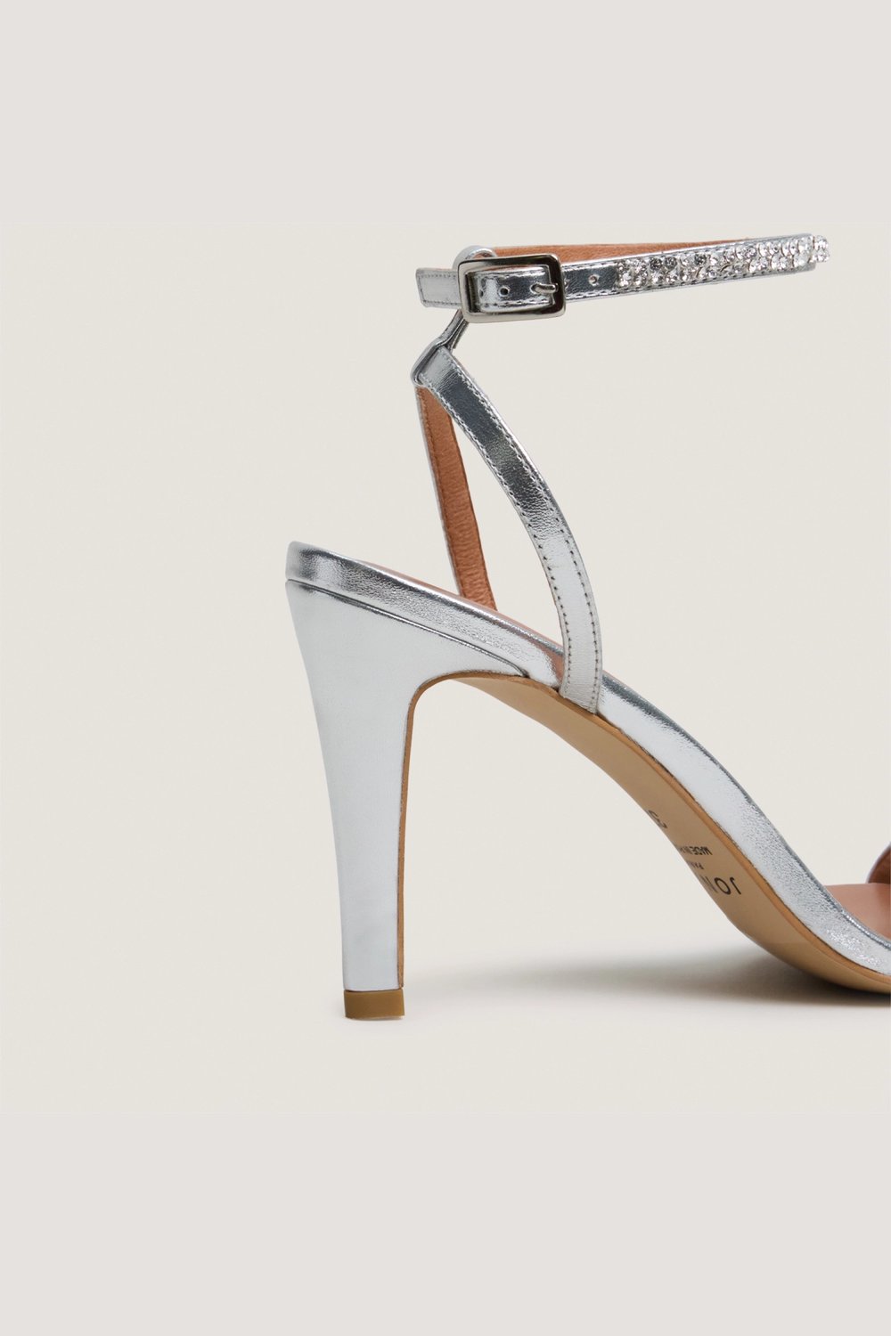 4000881-3 (1) Jonak Valliance Heeled Sandals, Silver Metallic Leather