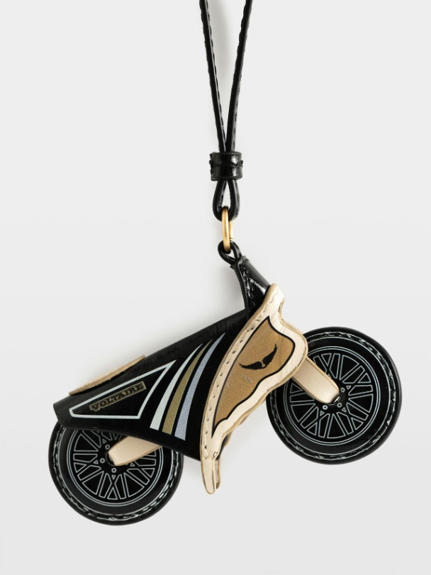 Zadig & Voltaire Motorider Keyring, Black.
