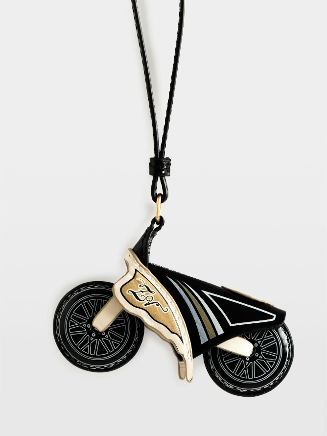 Zadig & Voltaire Motorider Keyring, Black.