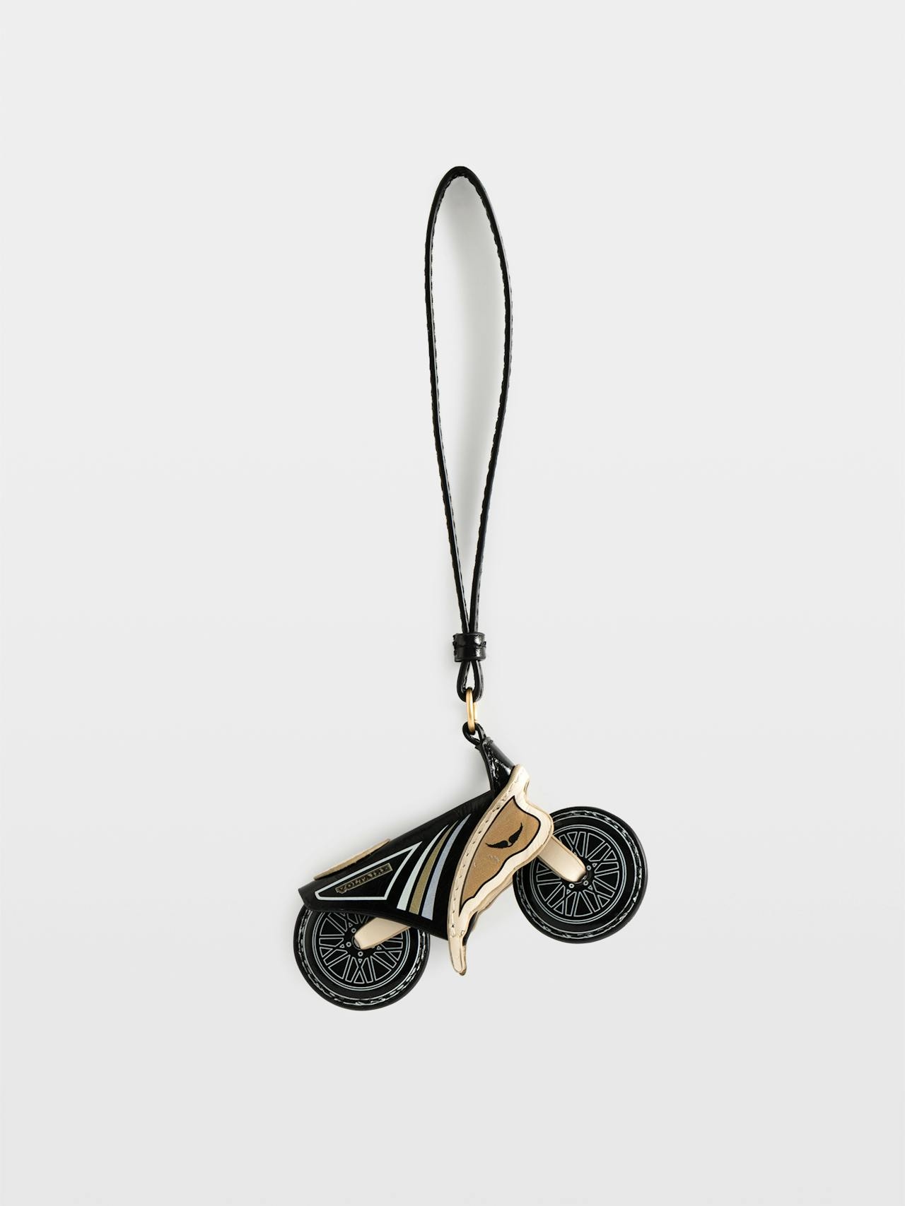Zadig & Voltaire Motorider Keyring, Black.