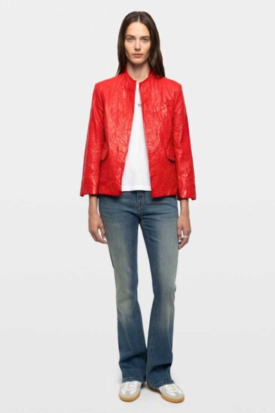 Zadig & Voltaire Veryn Creased Leather Blazer