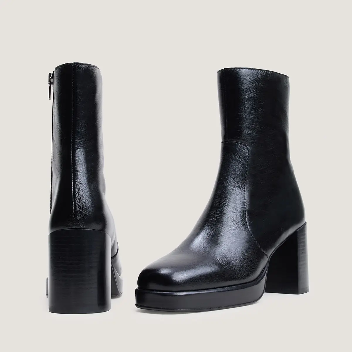Jonak Boom Ankle Boots, Black Aged Leather
