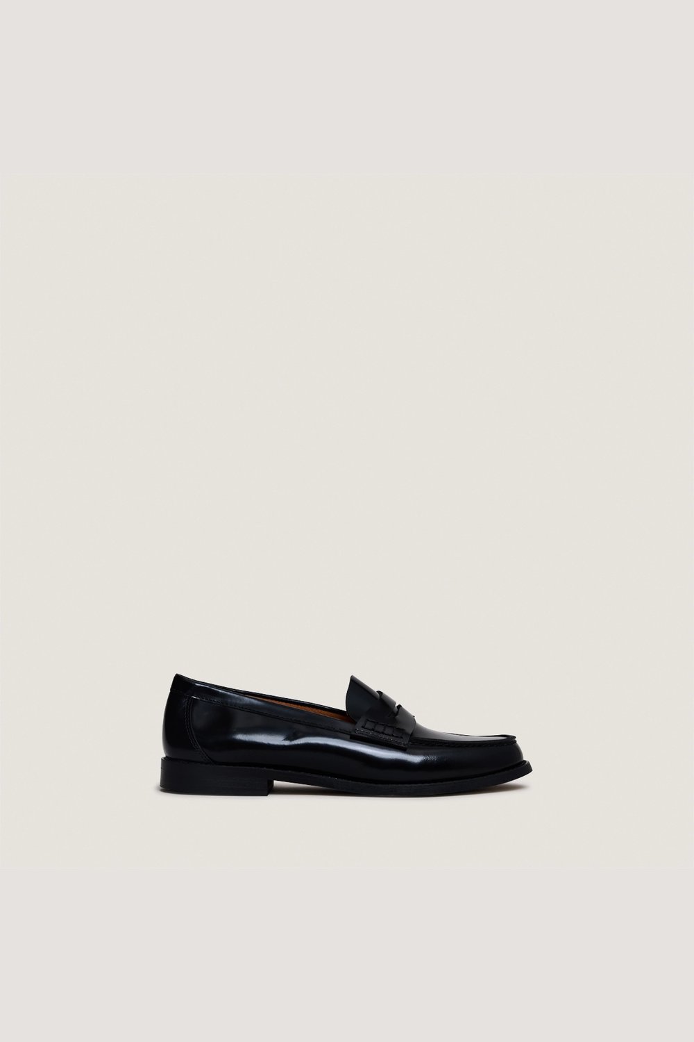 Jonak Audelya Loafers, Black Glazed Leather