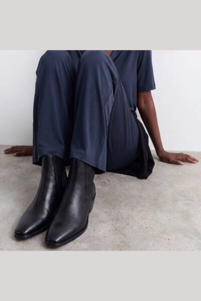 Jonak Birman Ankle Boots, Black Grained Leather