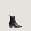 Jonak Birman Ankle Boots, Black Grained Leather