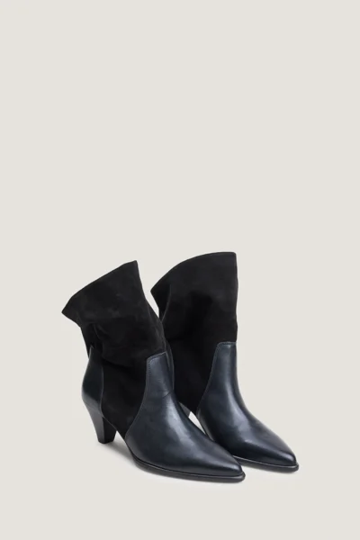 Alternative view of Jonak Pampa Ankle Boots, Black Leather And Black Split Leather