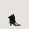 Jonak Pampa Ankle Boots, Black Leather And Black Split Leather