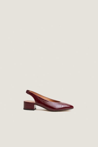 Jonak Vince Ballet Flats, burgundy Pleated Patent Leather