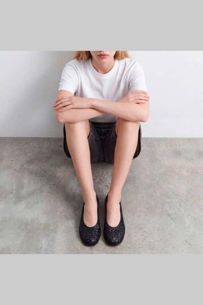 Jonak Daurelia Ballet Flats, Black Glitter
