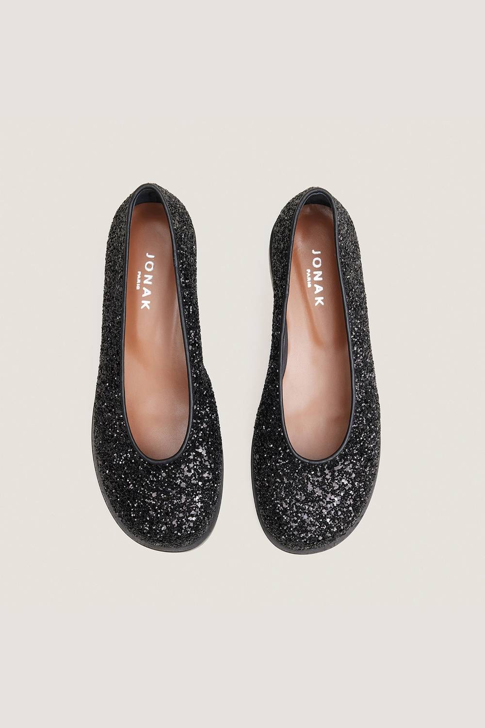 Jonak Daurelia Ballet Flats, Black Glitter