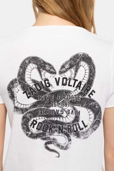 Zadig & Voltaire Henley T-shirt, White.