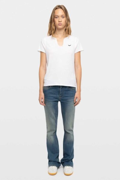 Zadig & Voltaire Henley T-shirt, White.
