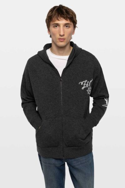 Zadig & Voltaire Camillo Cardigan, Charcoal.
