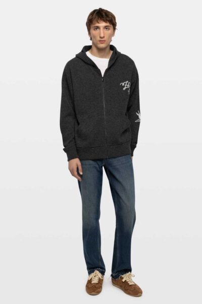 Zadig & Voltaire Camillo Cardigan, Charcoal.