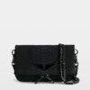 Zadig & Voltaire Rock Soft Savage Clutch, Black.