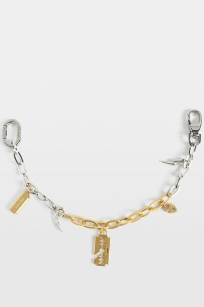 Zadig & Voltaire Chain Charms Keyring , Shiny Silver.