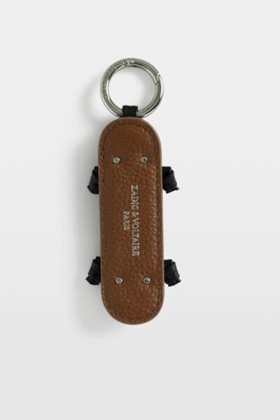 Zadig & Voltaire Skateboard Keyring , COGNAC.