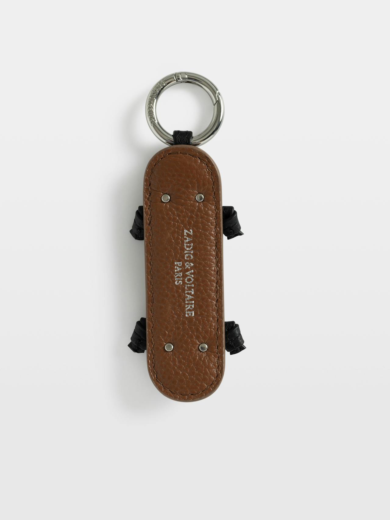 Zadig & Voltaire Skateboard Keyring , COGNAC.