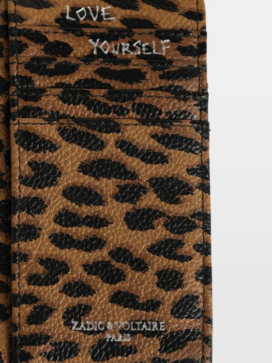 Zadig & Voltaire ZV Card Leopard, Brandy.