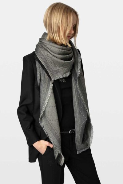Alternative view of Zadig & Voltaire Glenn Metallic Monogram Scarf