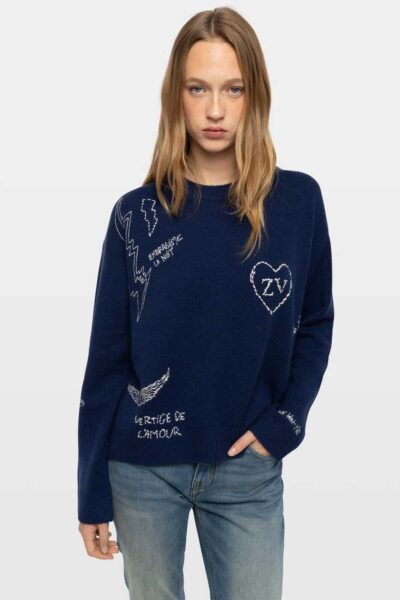 Zadig & Voltaire Markuz Cashmere Jumper, Marine.