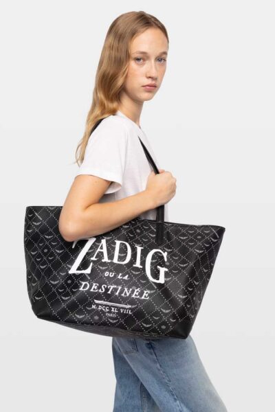 Zadig & Voltaire Z Shopper XL Monogram Book Tag Bag, Black.