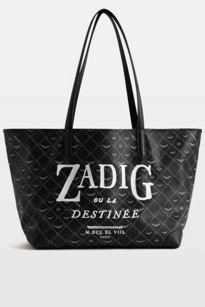 Zadig & Voltaire Z Shopper XL Monogram Book Tag Bag, Black.