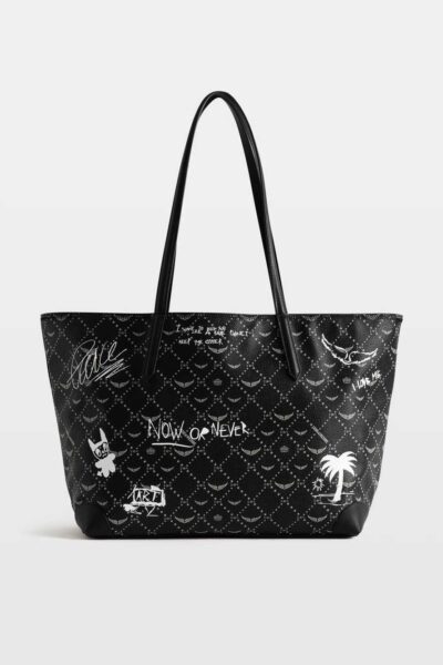 Zadig & Voltaire Z Shopper Arty Tag Bag, Black.