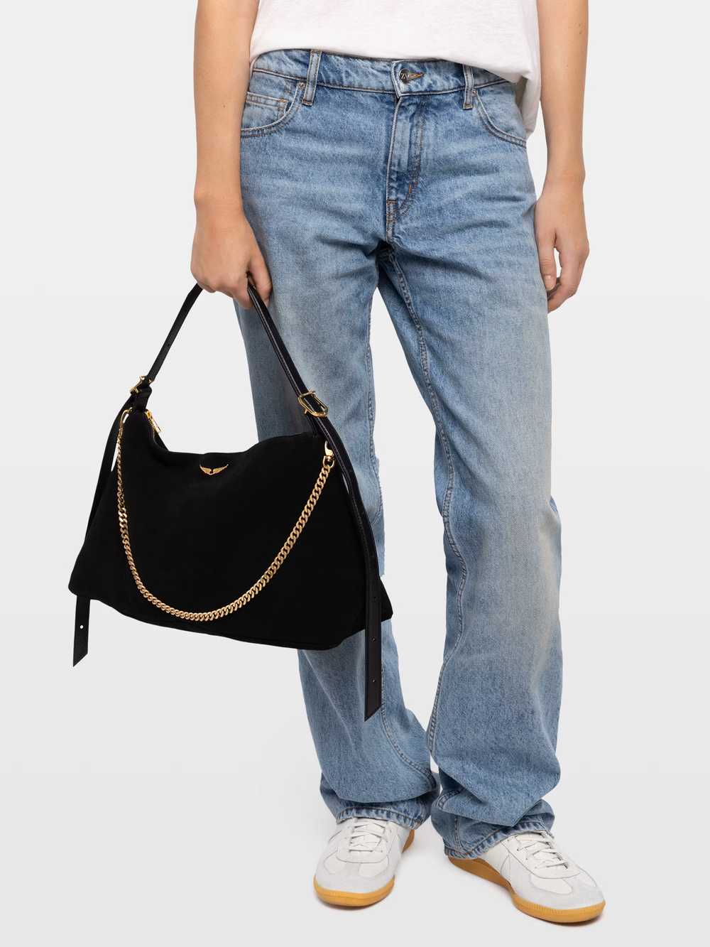 Zadig & Voltaire Jim Bag Suede, Black gold.