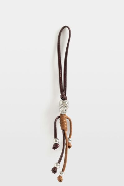 Zadig & Voltaire Skul;l Keyring, Deep Purple.