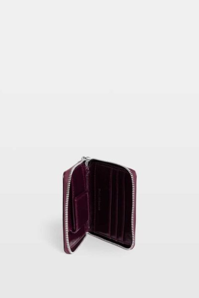 Zadig & Voltaire Sunny Mini Vintage Patent Wallet, Deep Purple.