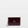 Zadig & Voltaire Sunny Pass Vintage Patent Card Holder, Deep purple.