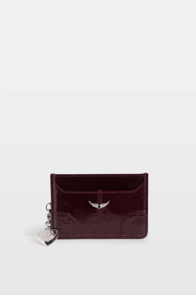 Zadig & Voltaire Sunny Pass Vintage Patent Card Holder, Deep purple.