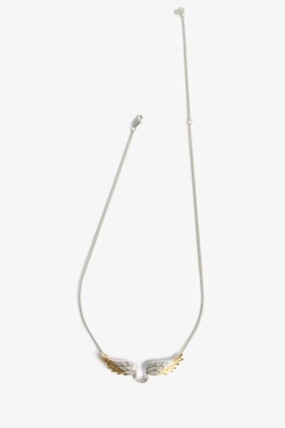 Zadig & Voltaire Rock Feather Necklace, Matt Gold.