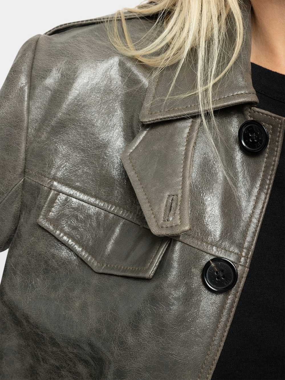 Zadig & Voltaire Veram Leather Jacket, Medium Grey.